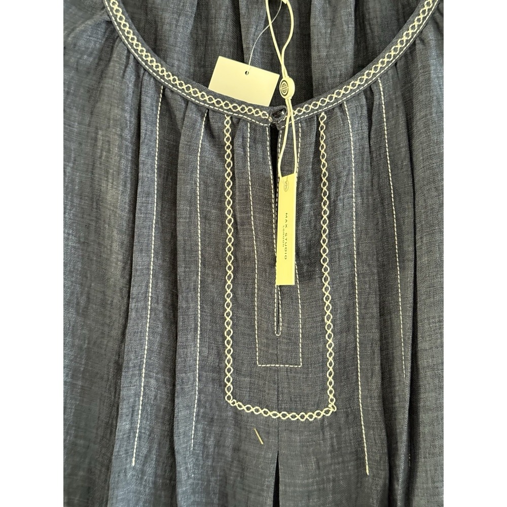 Max Studio Sleeveless Split Maxi Dress Indigo Blue Women's S New Retail $178 - Picture 3 of 10